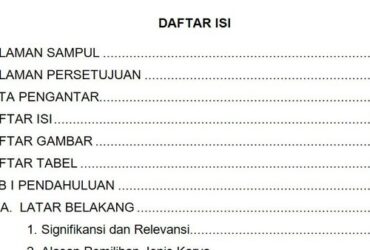 cara membuat daftar isi