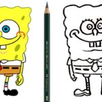 cara menggambar spongebob